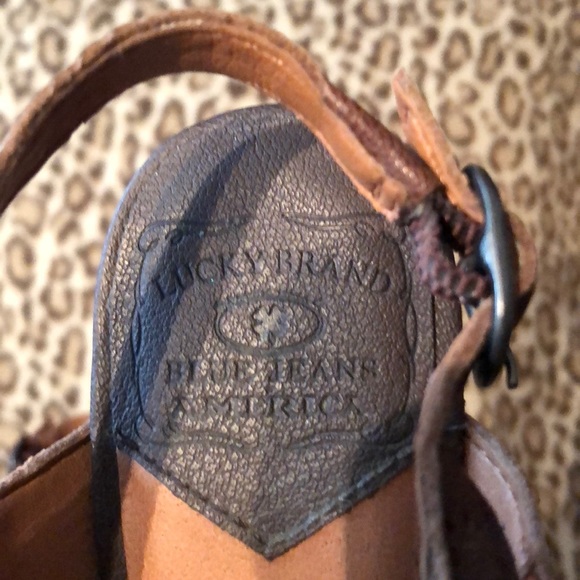 ☘️Authentic Lucky Brand 7.5 Wedge Sandals 👡 - Picture 4 of 8